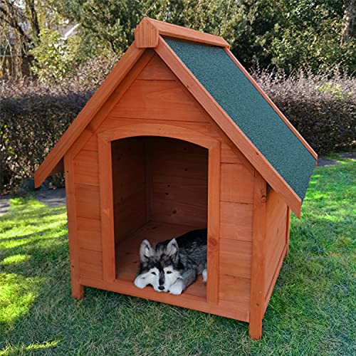 JHKGY Perrera De Madera para Mascotas,Refugio De Madera del Sitio del Gato del Animal Doméstico,Casas para Perros Resistentes A La Intemperie con Aislamiento Al Aire Libre De Madera,L